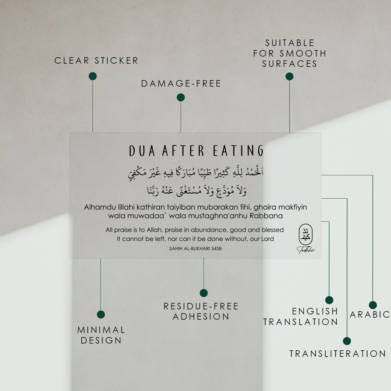 Dua Before & After Eating Stickers