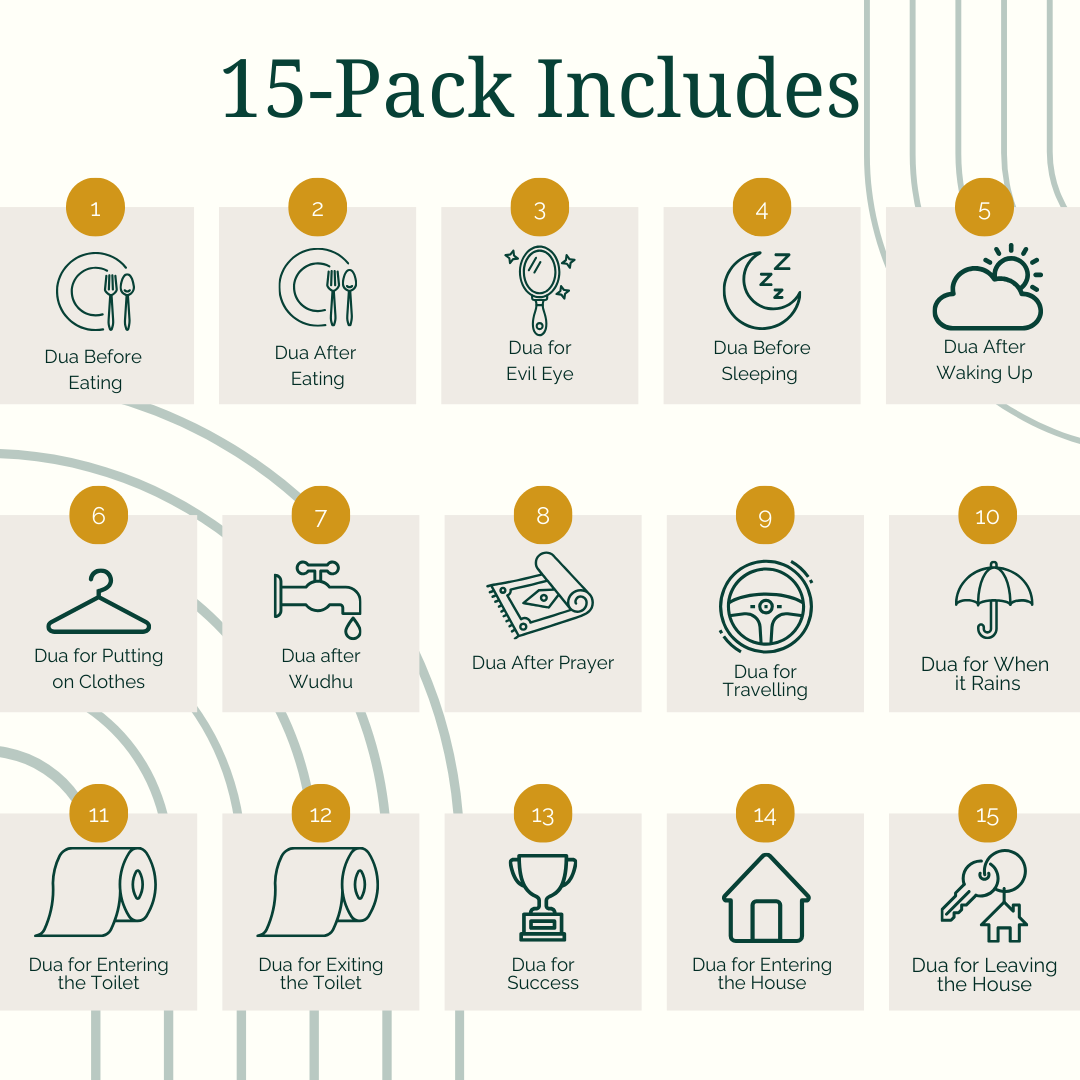 Full Set: 15 Pack Dua Stickers